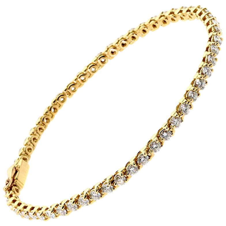 Cartier Diamond Tennis Bracelet Yellow Gold at 1stDibs | vintage ...