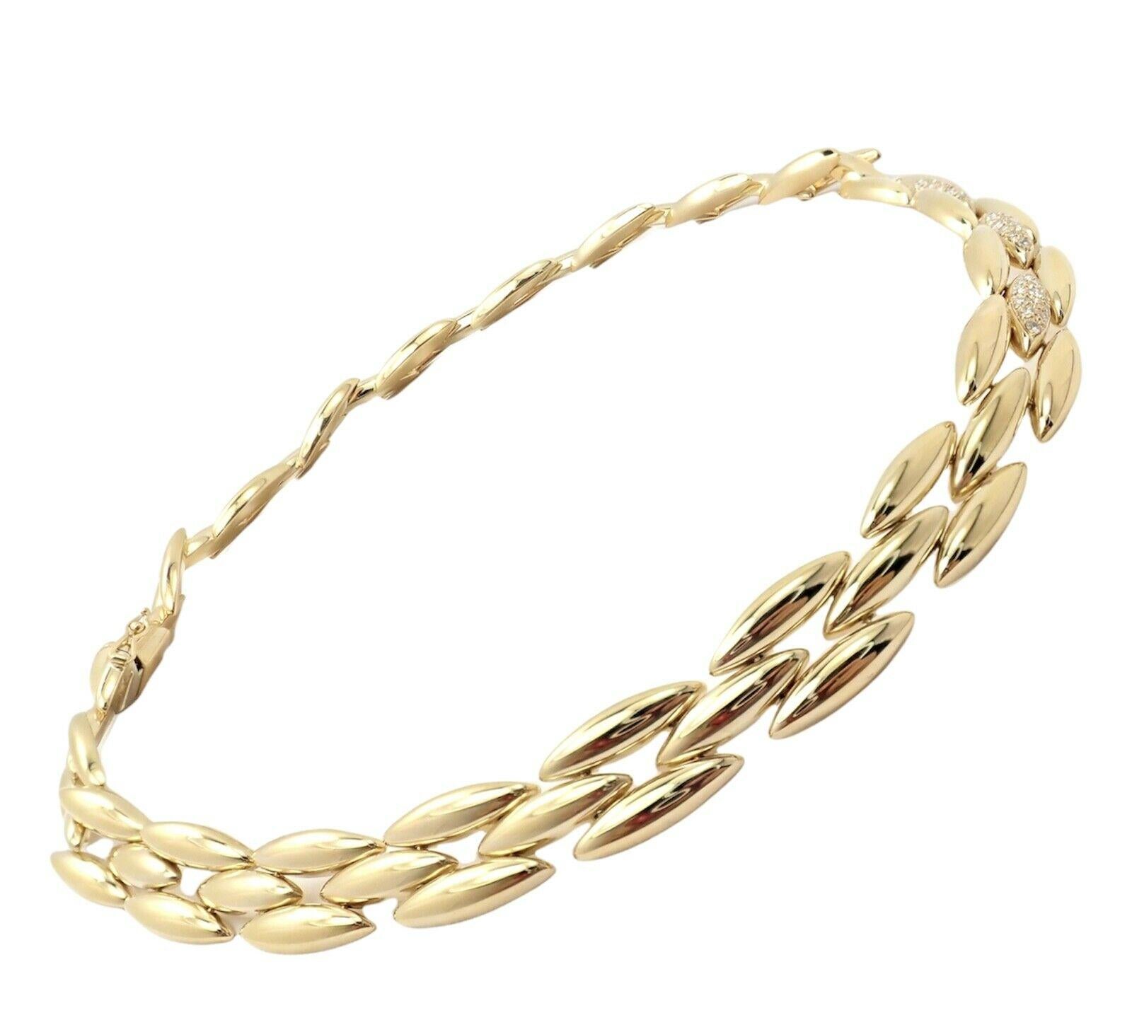 Cartier Collier Gentiane à trois rangées de maillons en or jaune avec diamants en vente 5