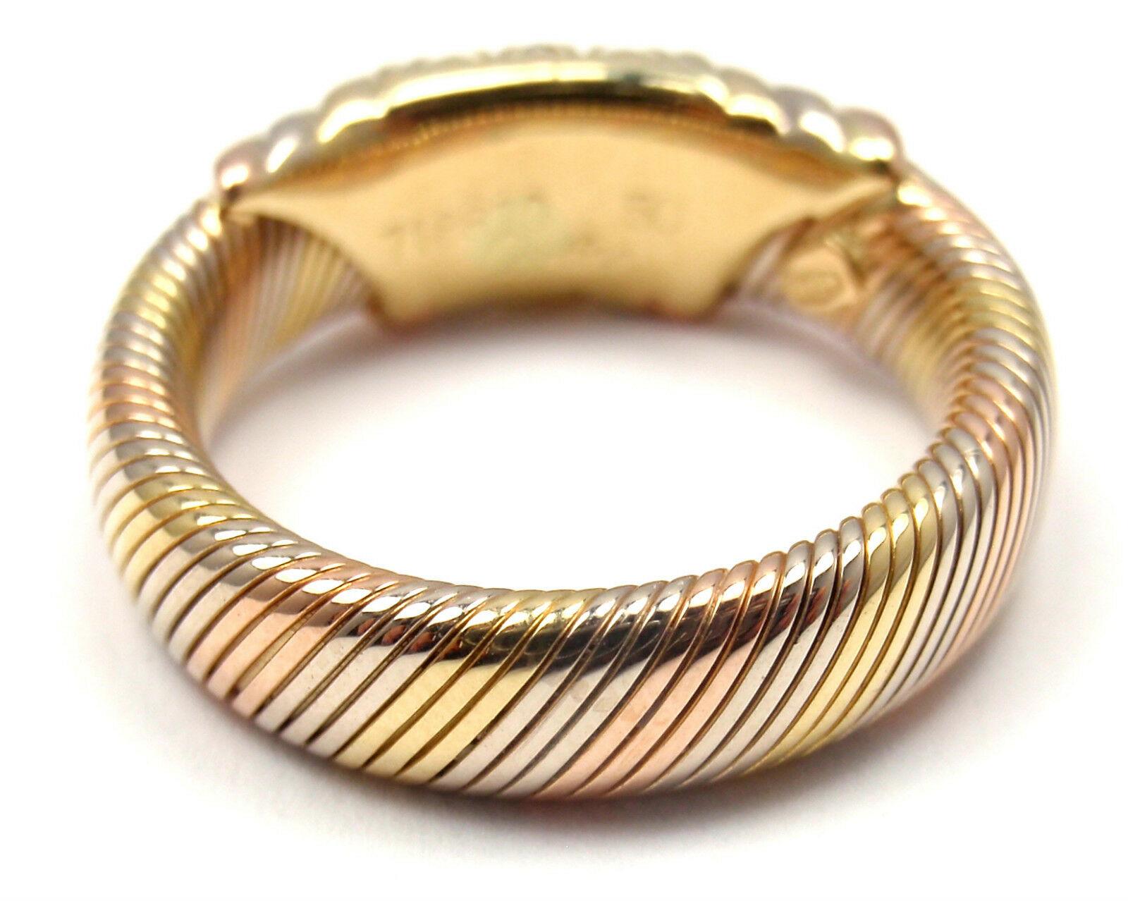 Cartier Diamant Tri-Color Gold Band Ring im Zustand „Hervorragend“ im Angebot in Holland, PA