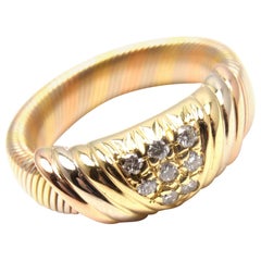 Cartier Diamant Tri-Color Gold Band Ring