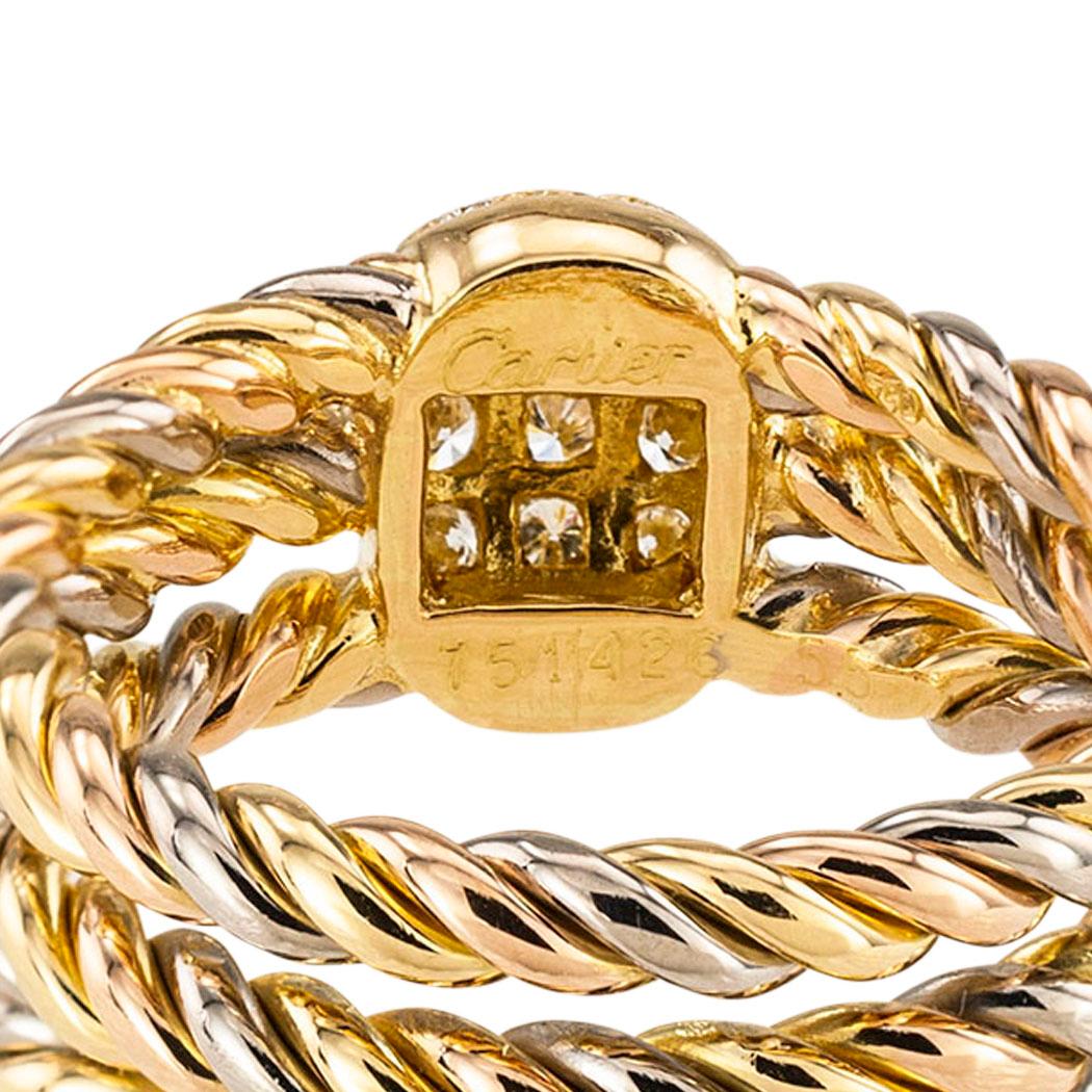Cartier Diamond Tricolor Gold Ring 1