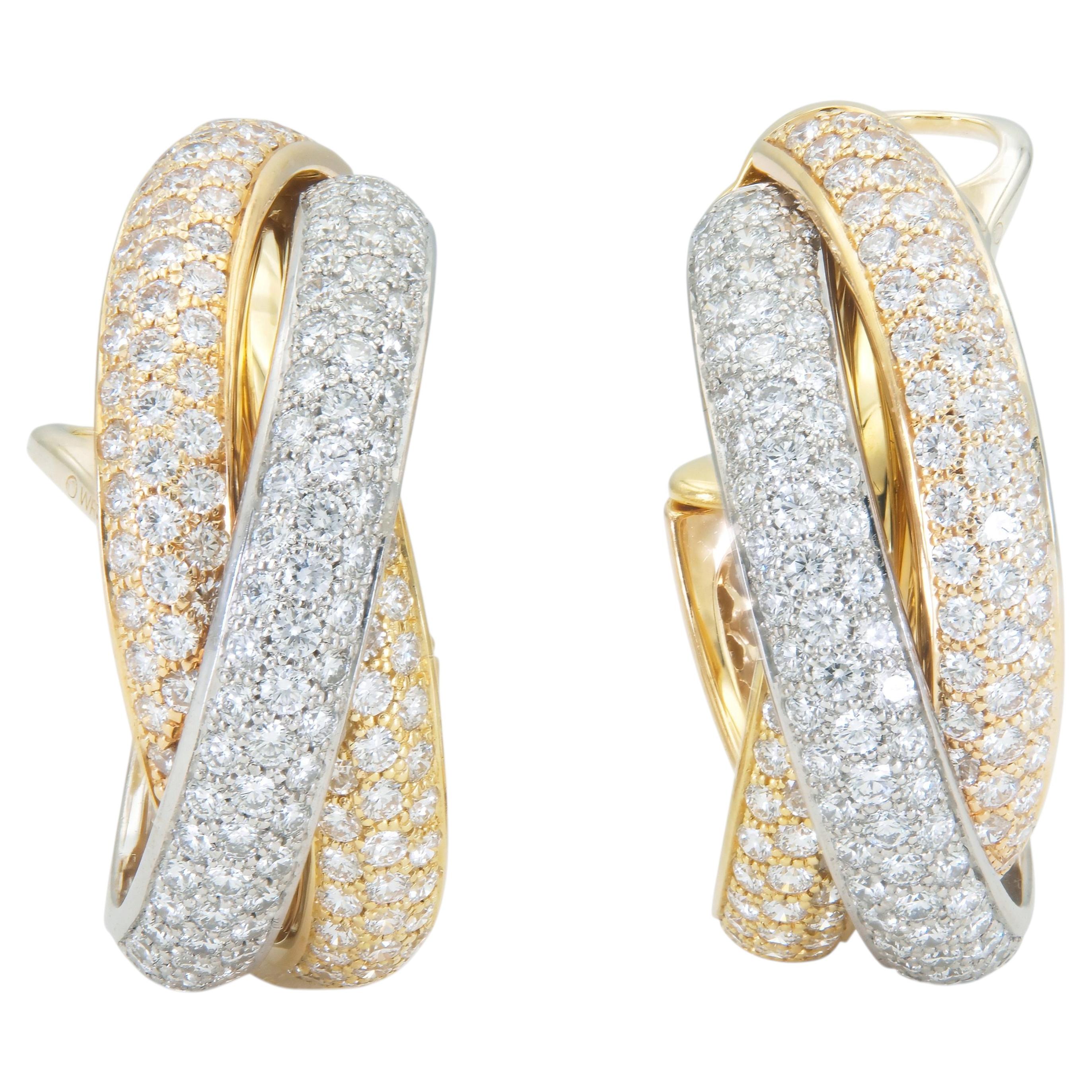 Cartier Trinity-Ohrringe mit Diamanten