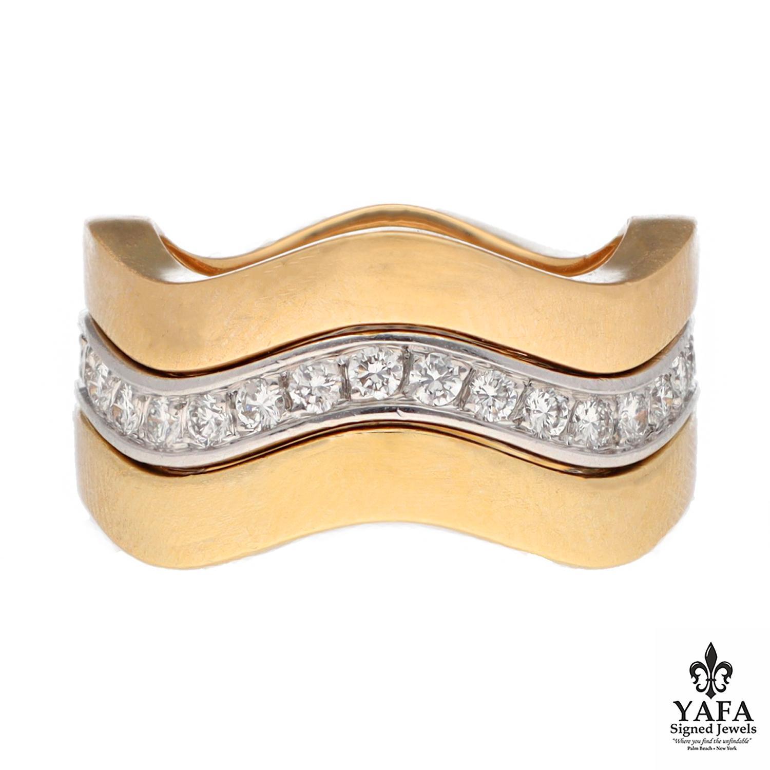 CARTIER  Diamond Trinity Neptune Ring In Excellent Condition For Sale In New York, NY