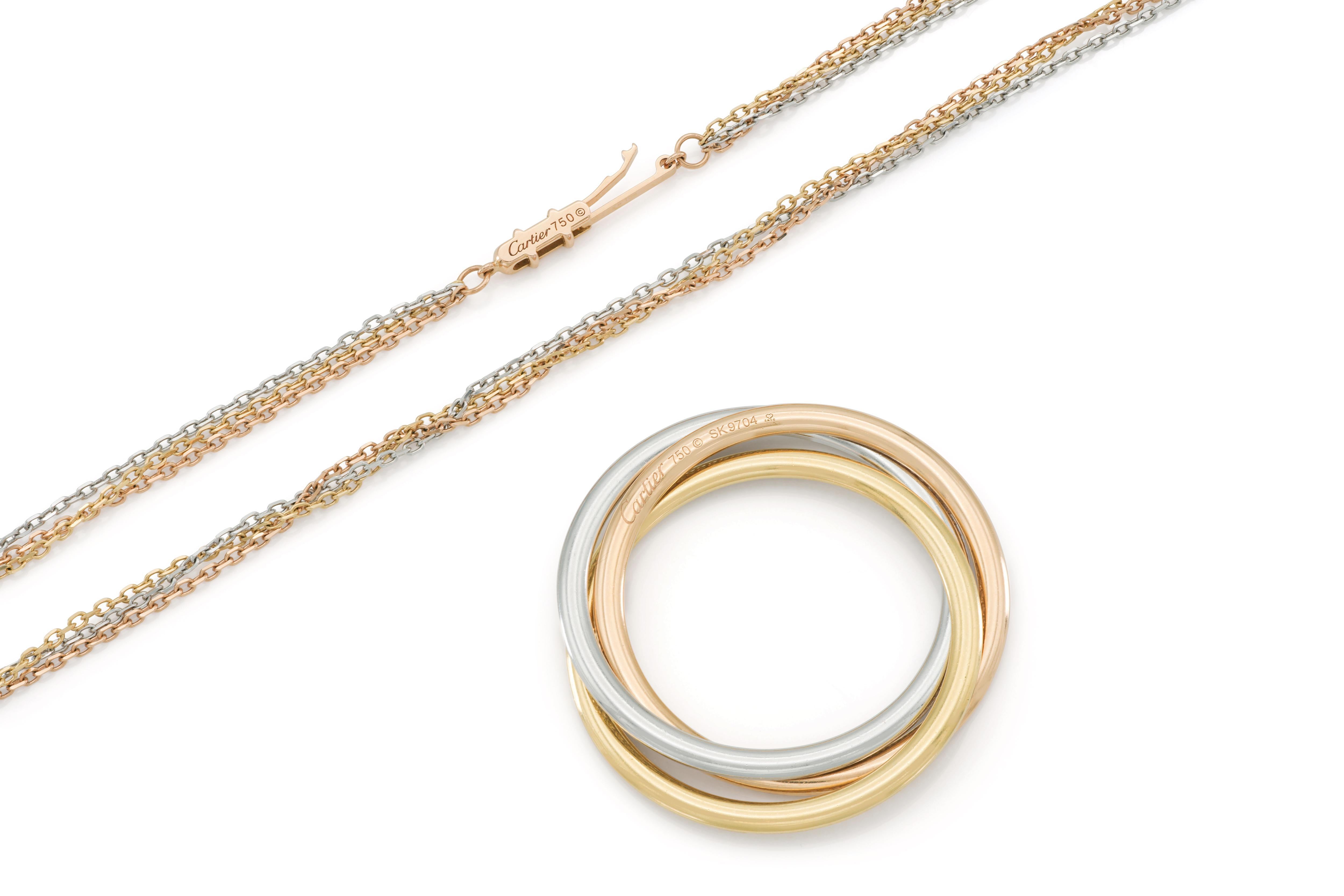 Cartier Diamond Trinity Pendant Necklace In Good Condition For Sale In New York, NY