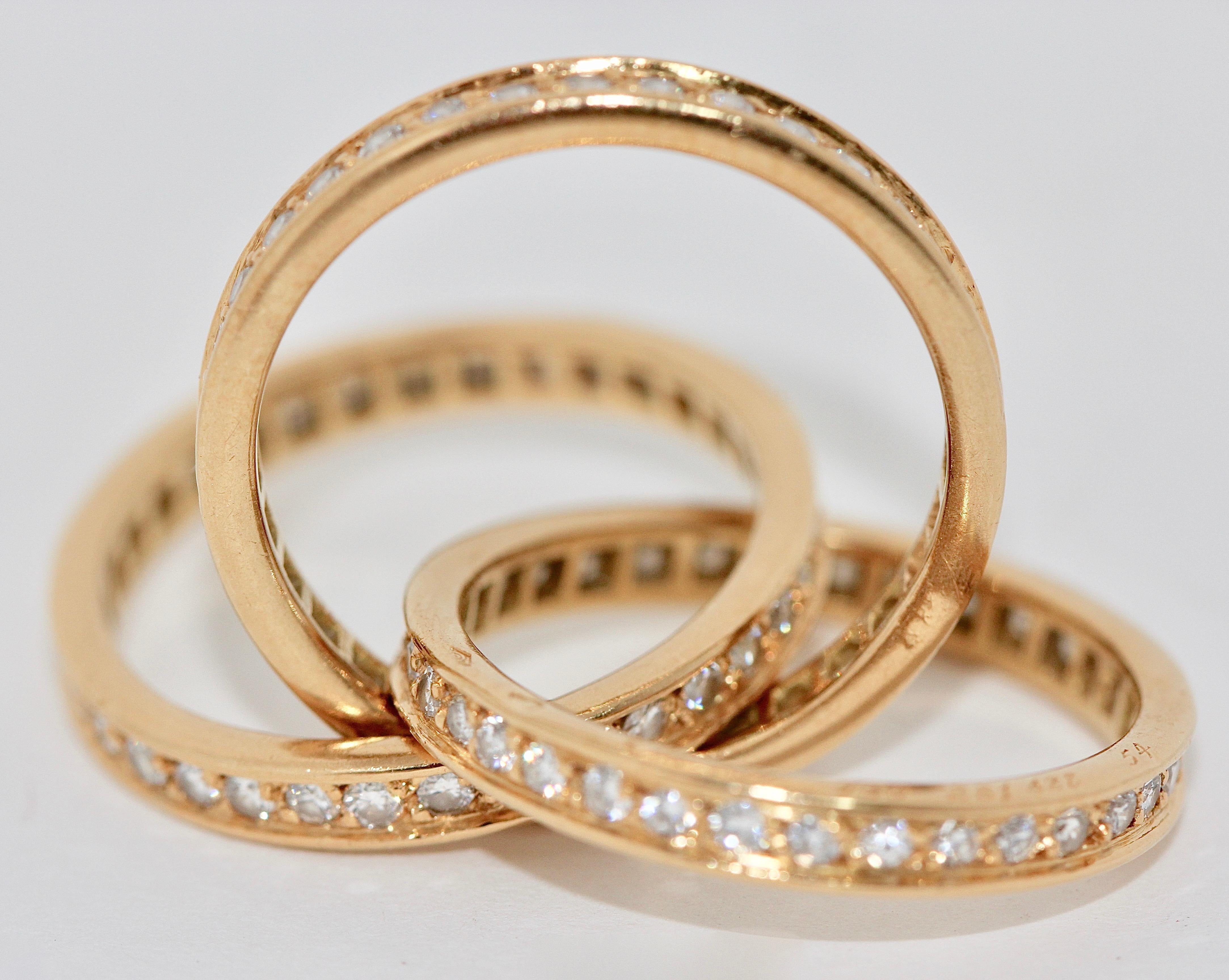 Cartier Diamond Trinity Ring, 18K Gold

Ring size 54 (US 6.8)