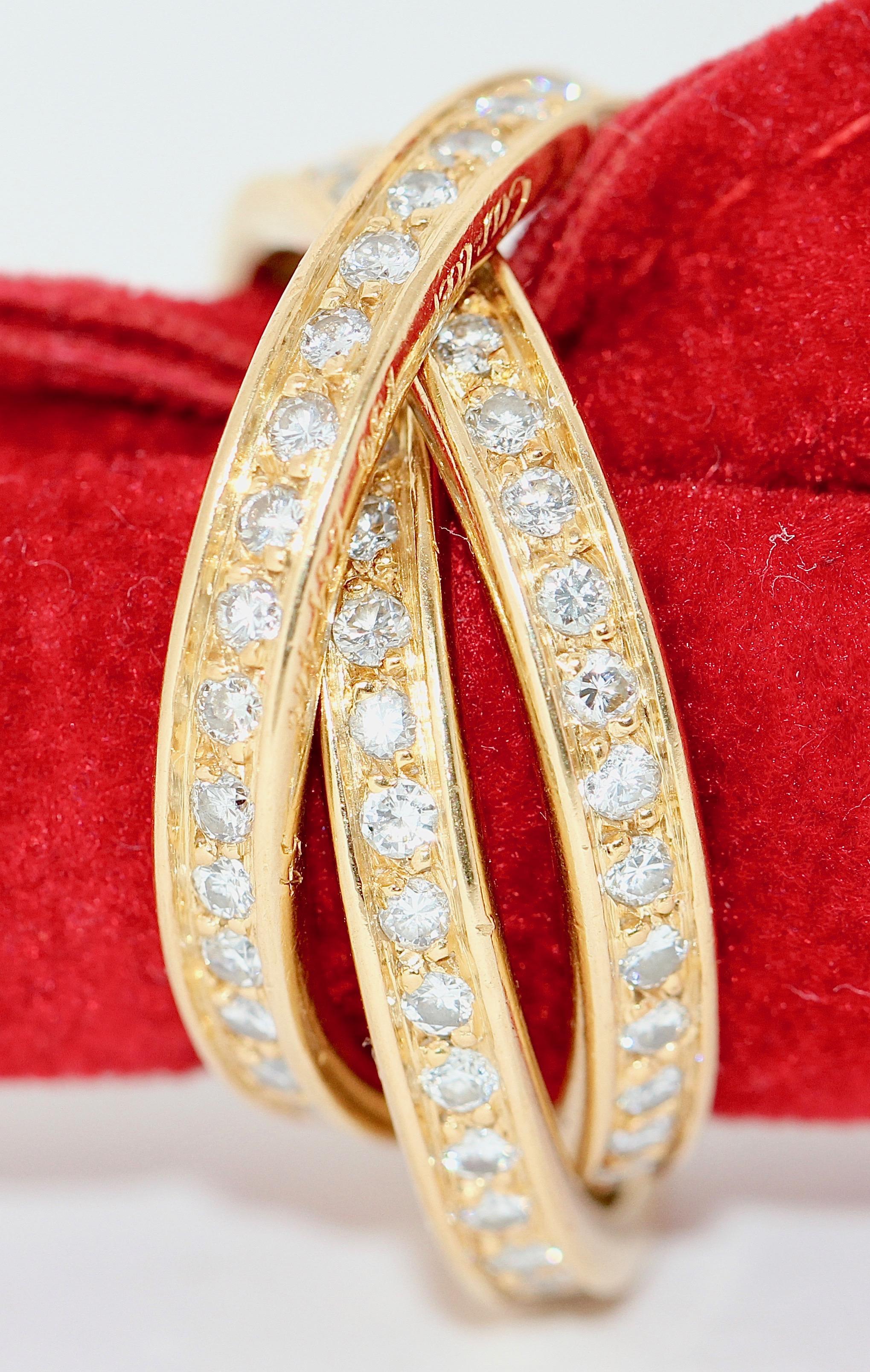 Cartier Diamond Trinity Ring:: 18 Karat Gold im Zustand „Hervorragend“ in Berlin, DE