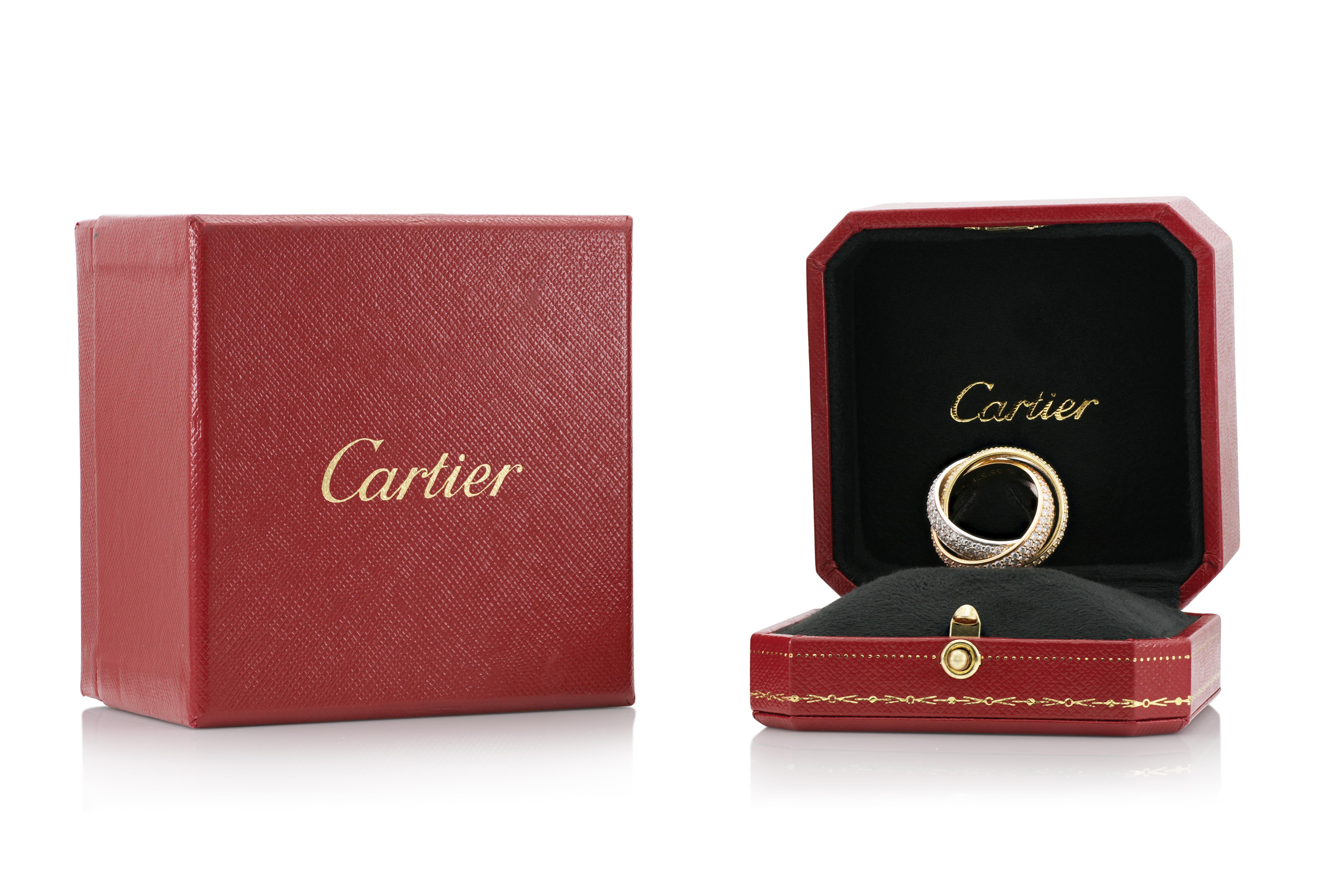 Cartier Diamond Trinity Ring In Good Condition For Sale In New York, NY