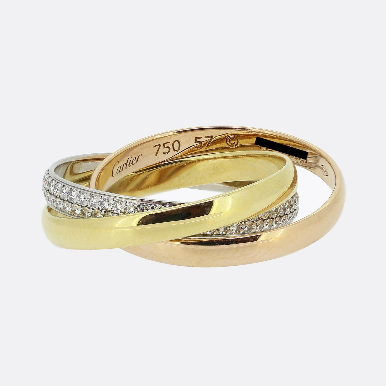 Brilliant Cut Cartier Diamond Trinity Ring Size P (57)