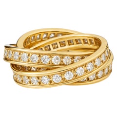 Cartier Diamond Trinity Rolling Band Ring 18K Yellow Gold 2.50 Carats