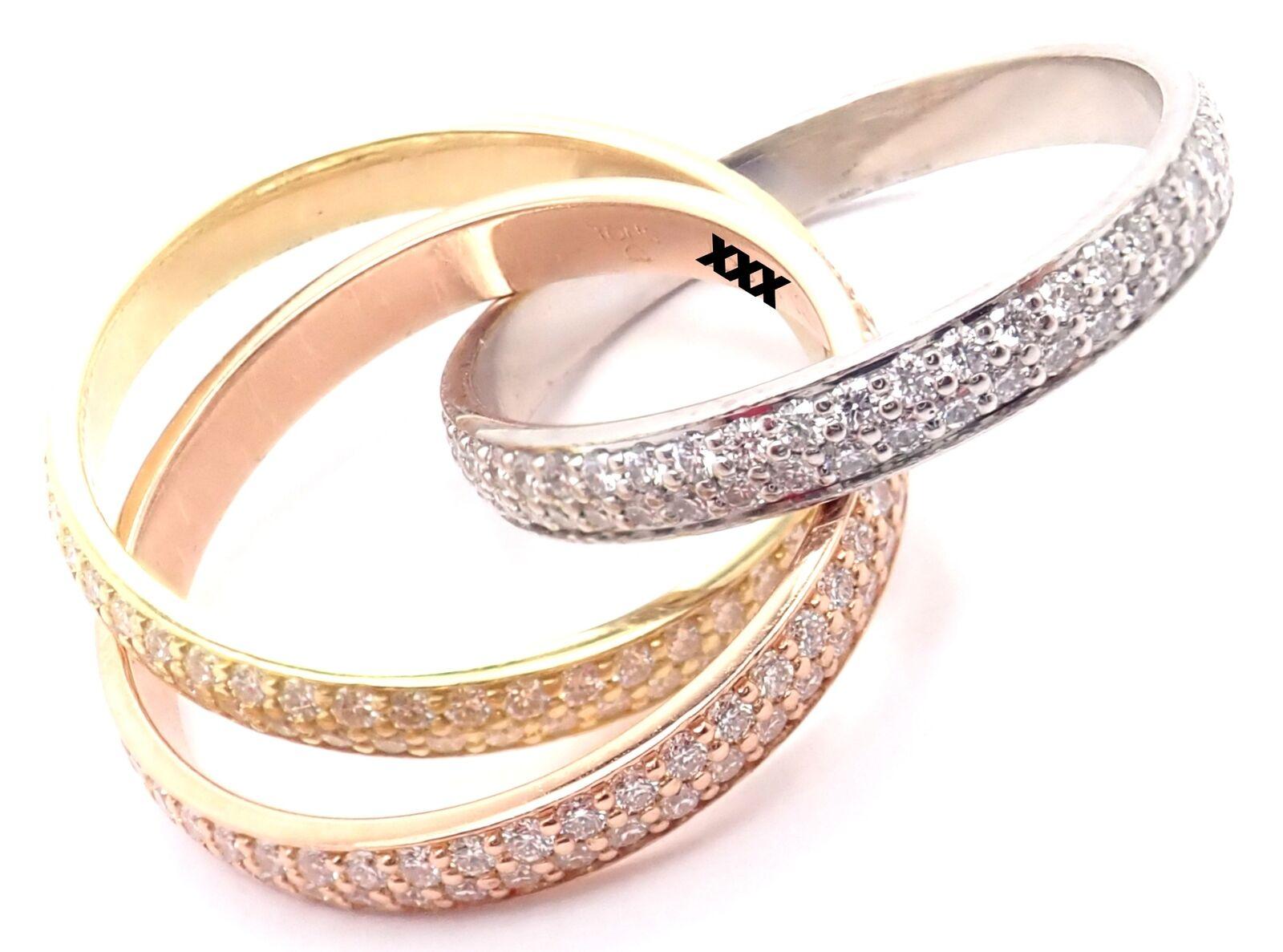 Cartier, petite bague Trinity modèle en or tricolore avec diamants en vente 2