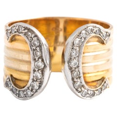 Cartier Bague Trinity trois anneaux en or et diamants