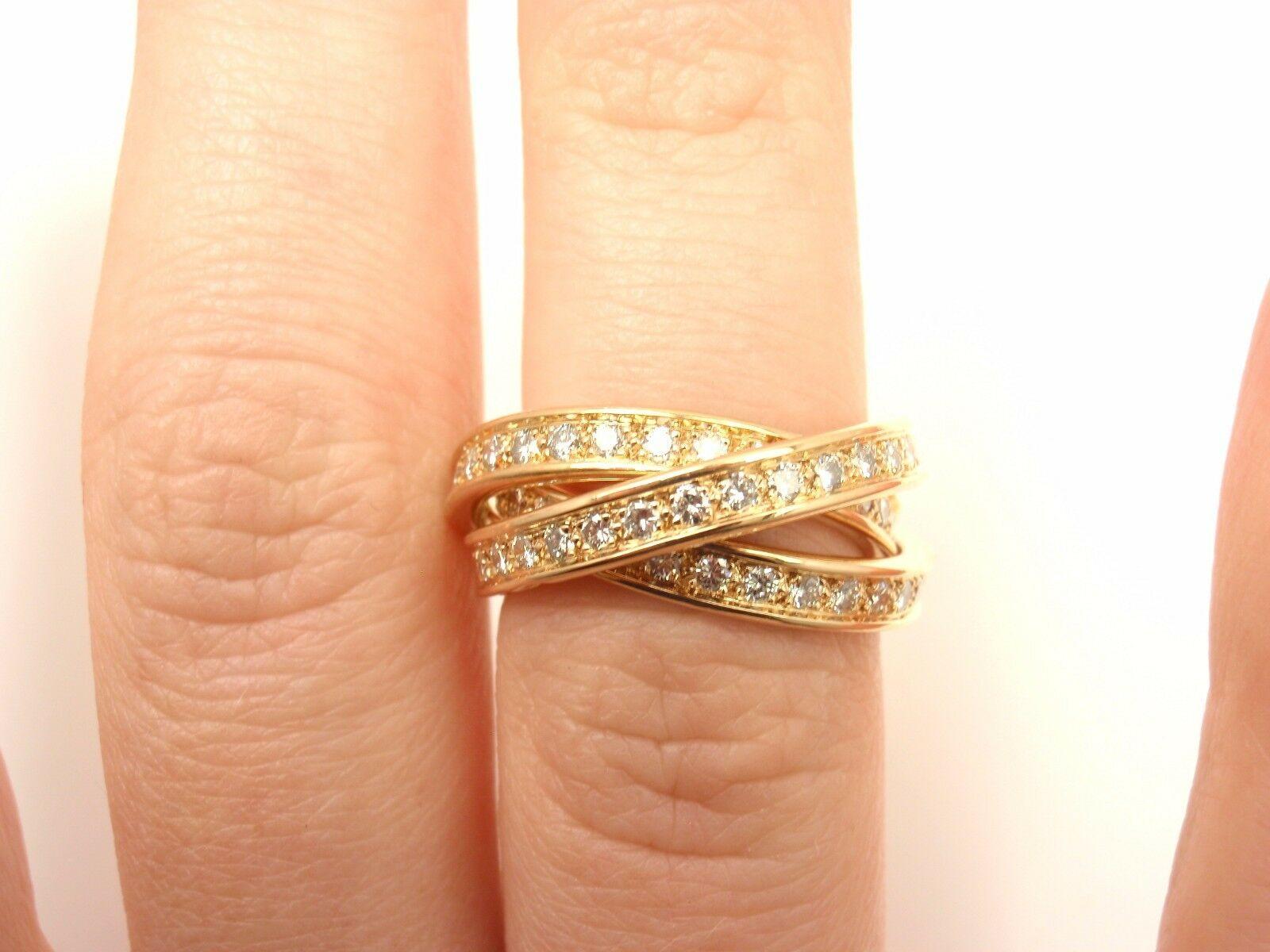Cartier Diamond Trinity Yellow Gold Band Ring 6