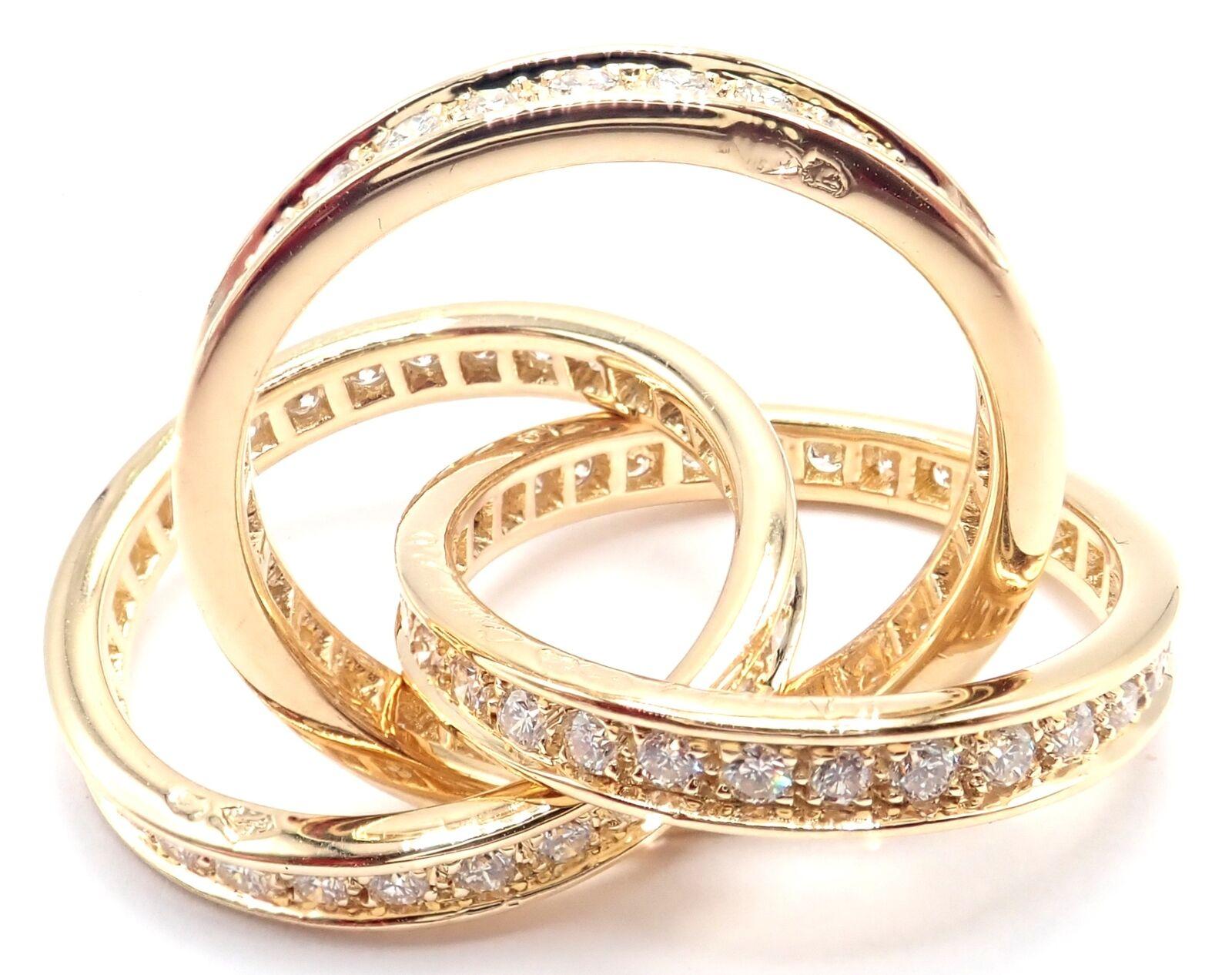 Cartier Diamond Trinity Yellow Gold Band Ring For Sale 4