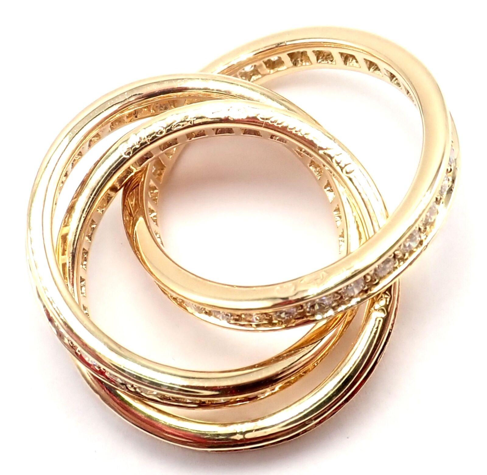 Cartier Diamond Trinity Yellow Gold Band Ring For Sale 5