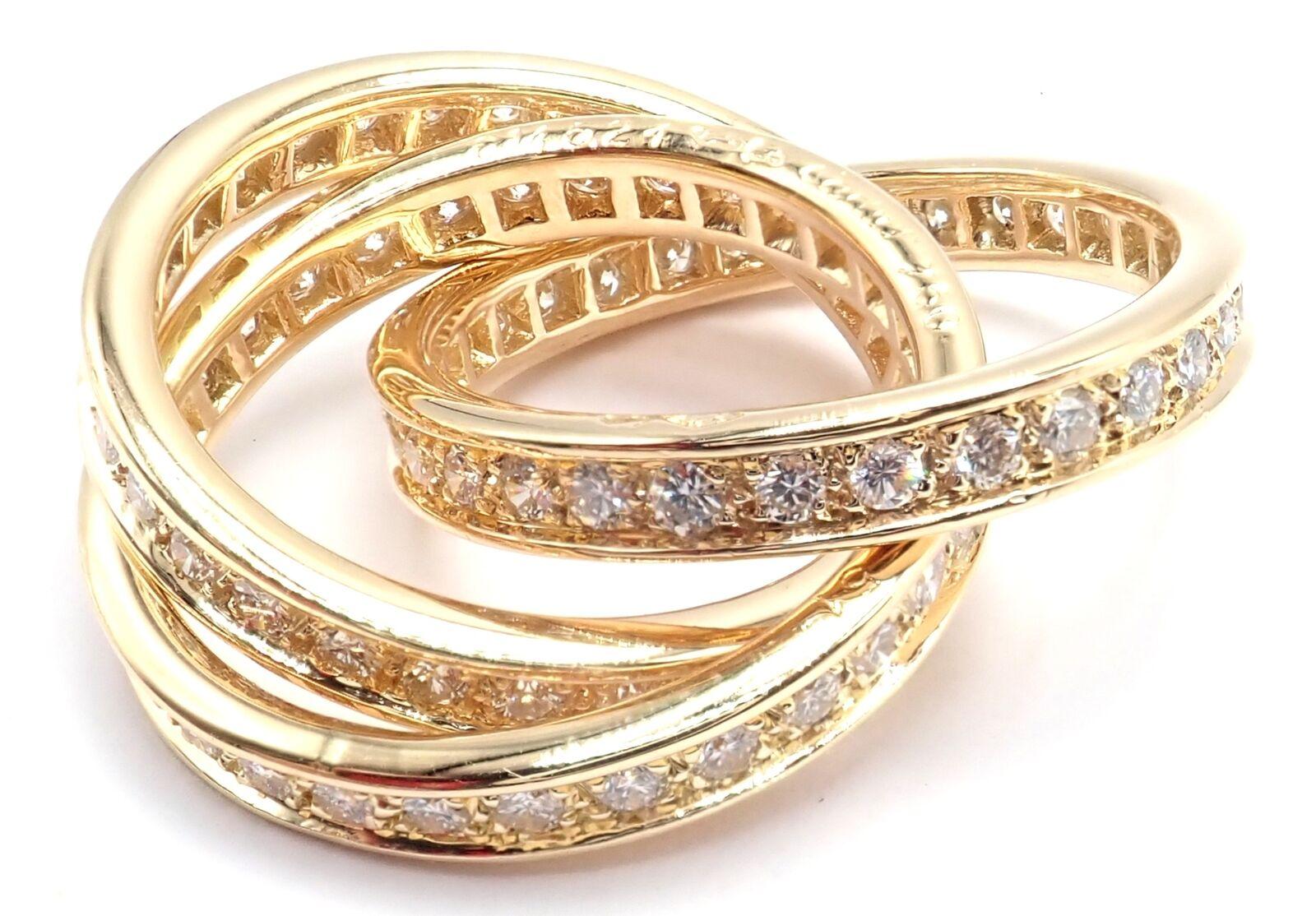Cartier Diamond Trinity Yellow Gold Band Ring For Sale 6