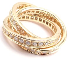 Cartier Diamond Trinity Yellow Gold Band Ring