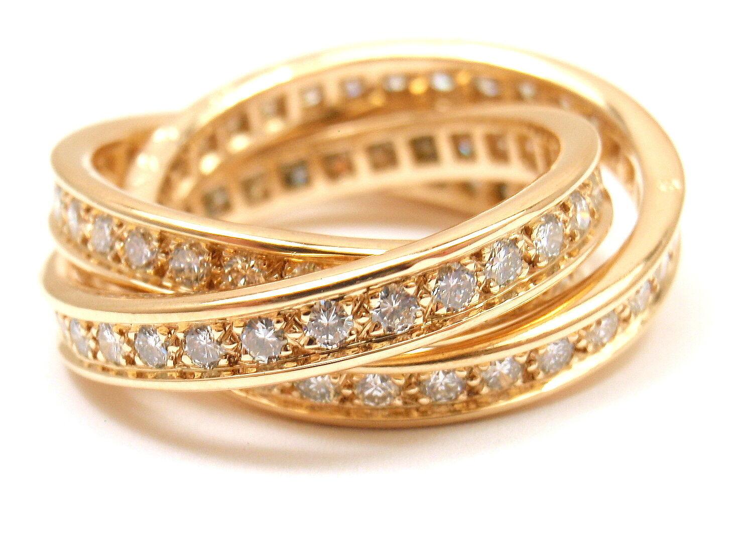 Cartier Diamond Trinity Yellow Gold Band Ring 1