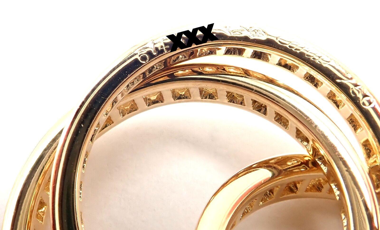 Women's or Men's Cartier Diamond Trinity Yellow Gold Band Ring For Sale