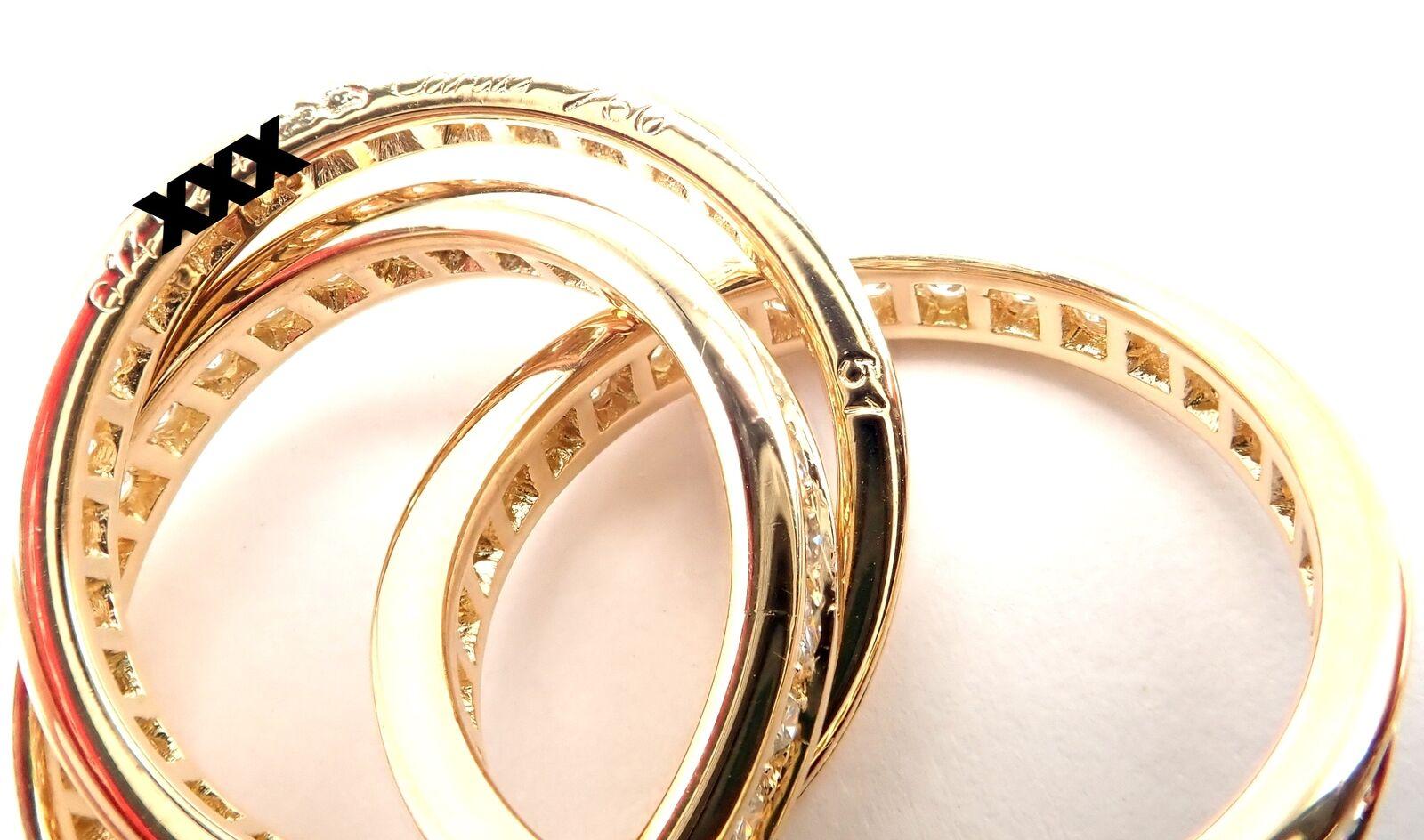 Cartier Diamond Trinity Yellow Gold Band Ring For Sale 1