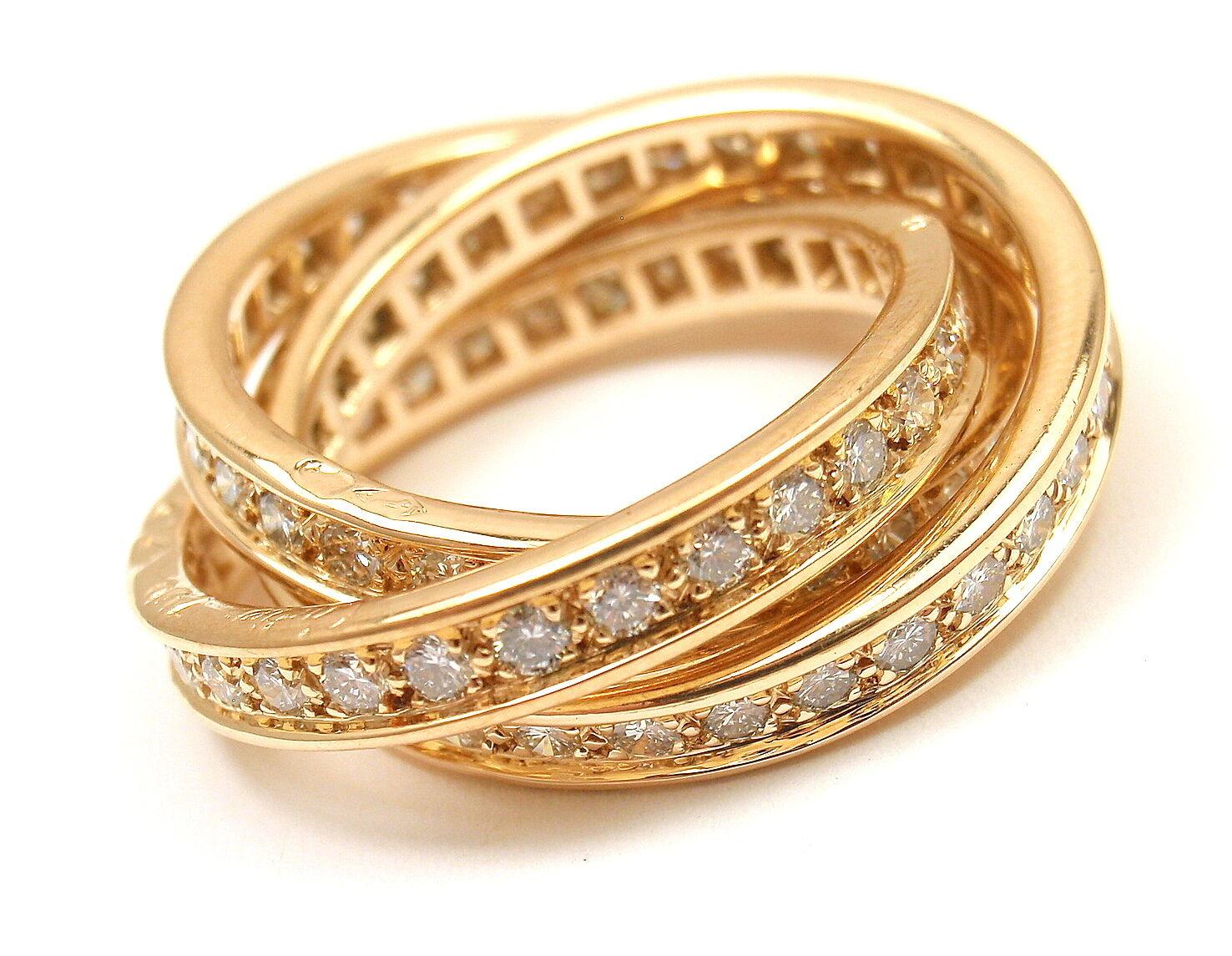 Cartier Diamond Trinity Yellow Gold Band Ring 4