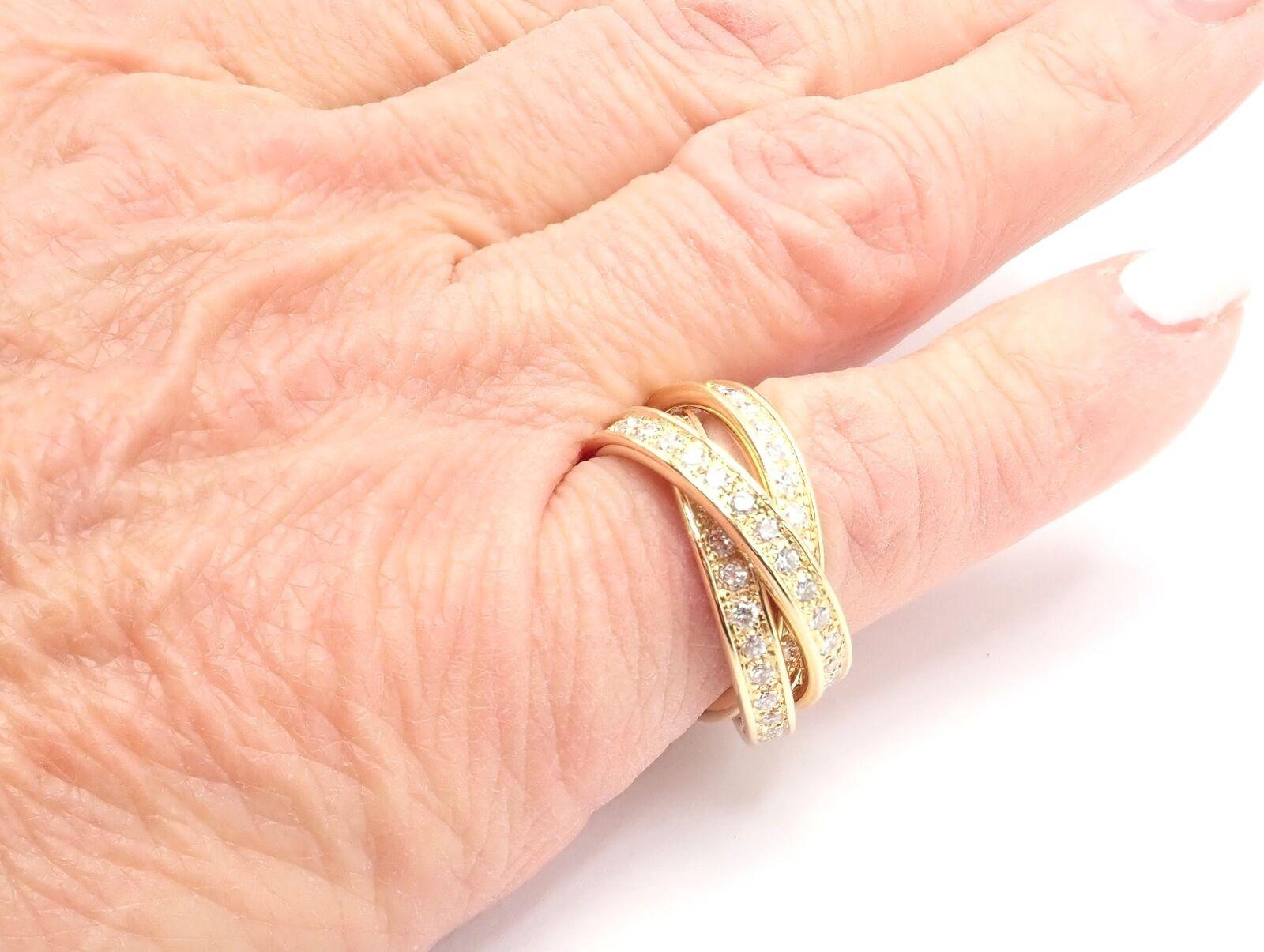 Cartier Diamond Trinity Yellow Gold Band Ring For Sale 3