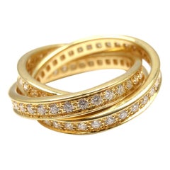 Cartier Diamond Trinity Yellow Gold Band Ring