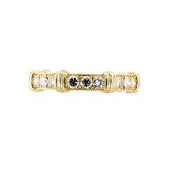 Cartier Diamond Two-Tone Gold Eternity Ring Size 4.5