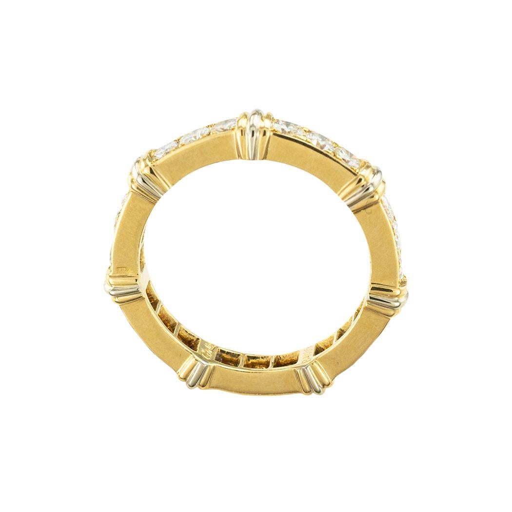 Cartier Diamant-Eternity-Ring aus zweifarbigem Gold mit Diamanten Größe 4,5 (Zeitgenössisch) im Angebot