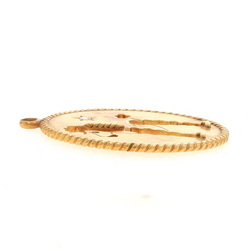 Round Cut Cartier Diamond Vintage Poodle Charm Yellow Gold 14k Round Brilliant Dog For Sale