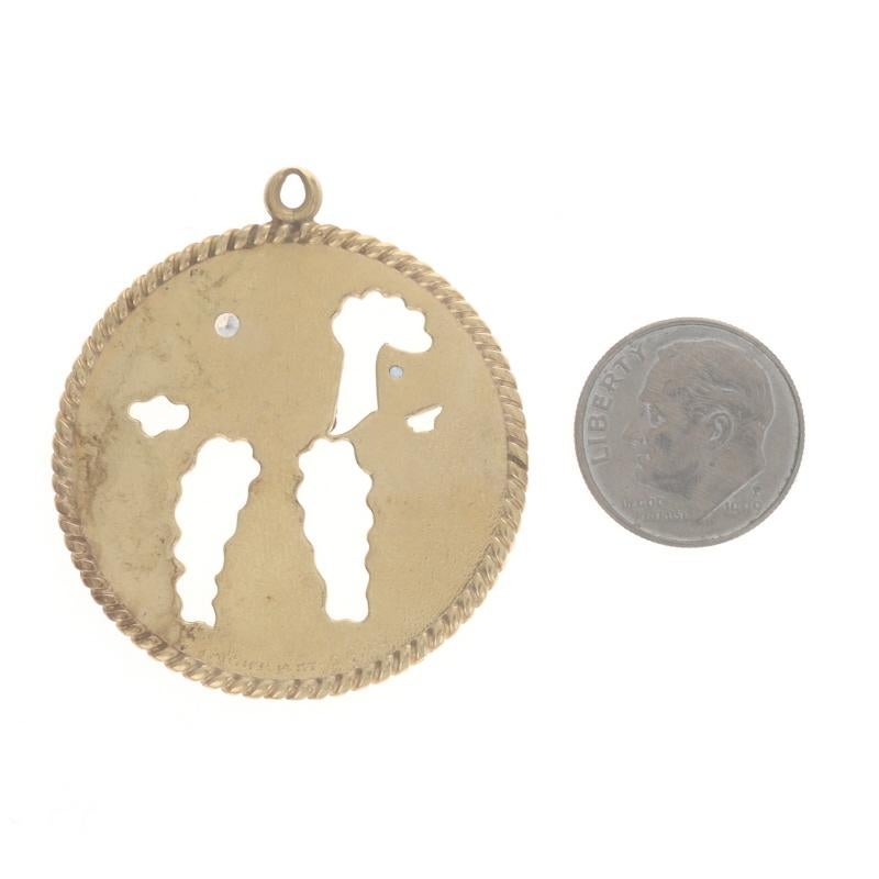 Cartier Diamond Vintage Poodle Charm Yellow Gold 14k Round Brilliant Dog In Excellent Condition For Sale In Greensboro, NC