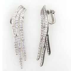 Cartier Diamond Waterfall Dangle Platinum Earrings