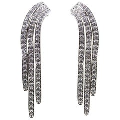 Cartier Diamond Waterfall Dangle Platinum Earrings