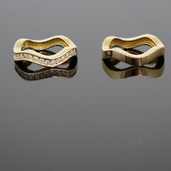 Cartier Diamond Wave Band Ring Set 18ct Yellow Gold