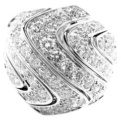 Cartier Diamond Waves Large White Gold Ring