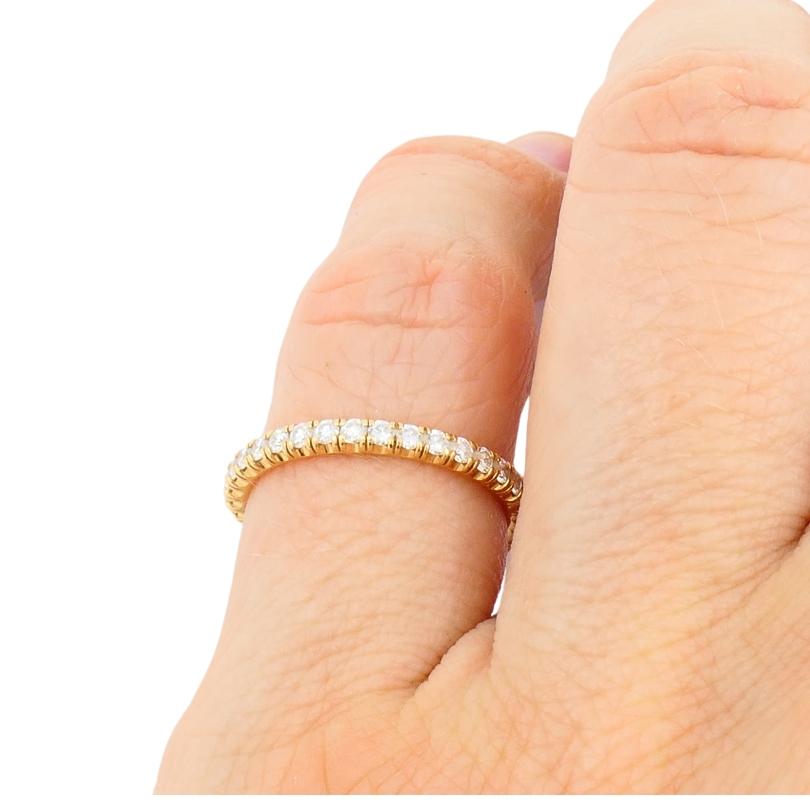 Donna Cartier Diamond Wedding Band Eternity Ring misura 4,25 in vendita