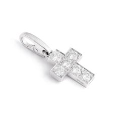 Cartier Diamond White Gold 18K Cross Pendant Charm
