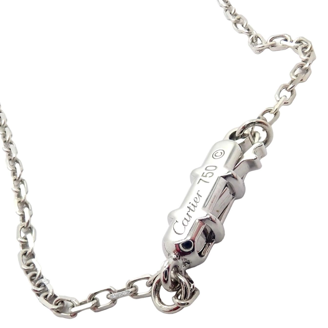 Cartier Diamond White Gold 8 Station Long Love Link Chain Necklace For Sale 2