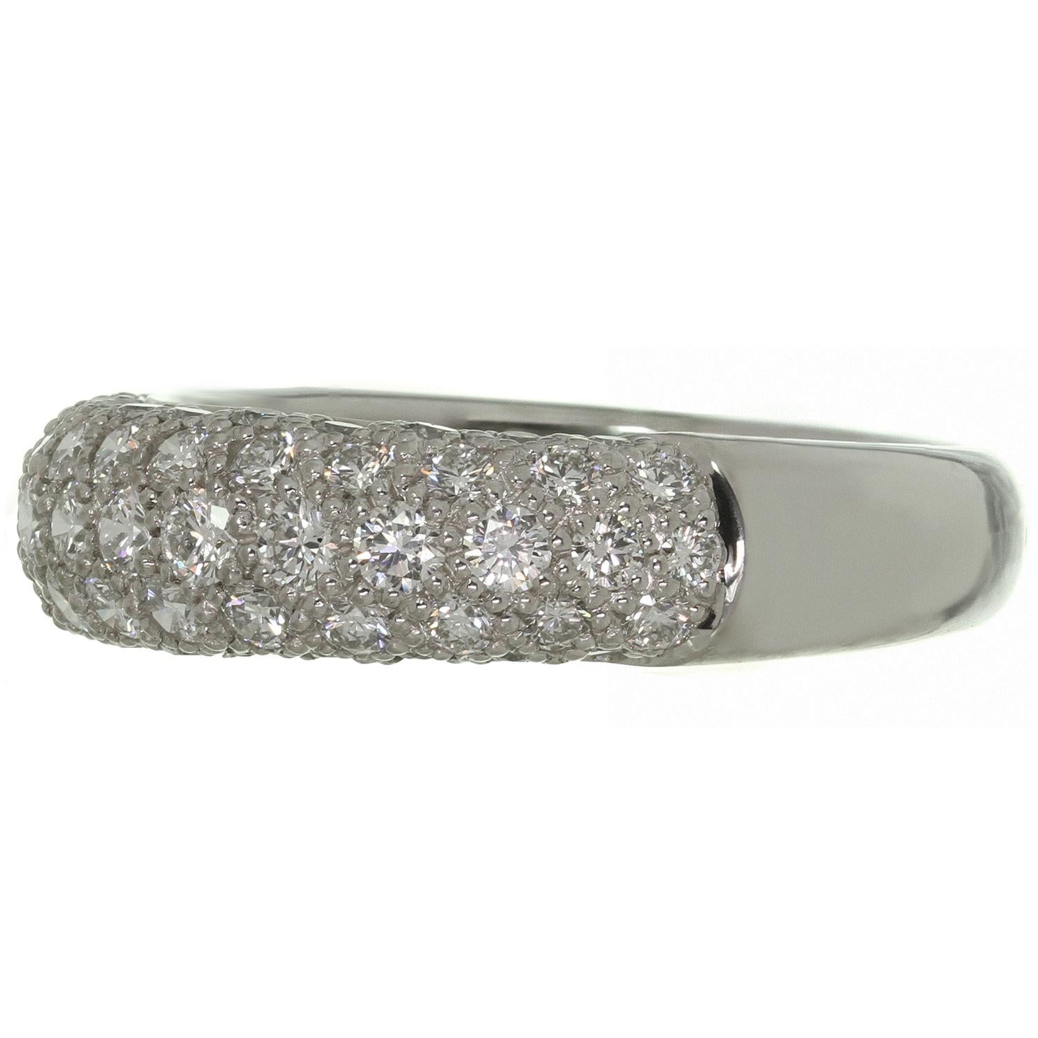 Women's or Men's Cartier Diamond White Gold Band Ring