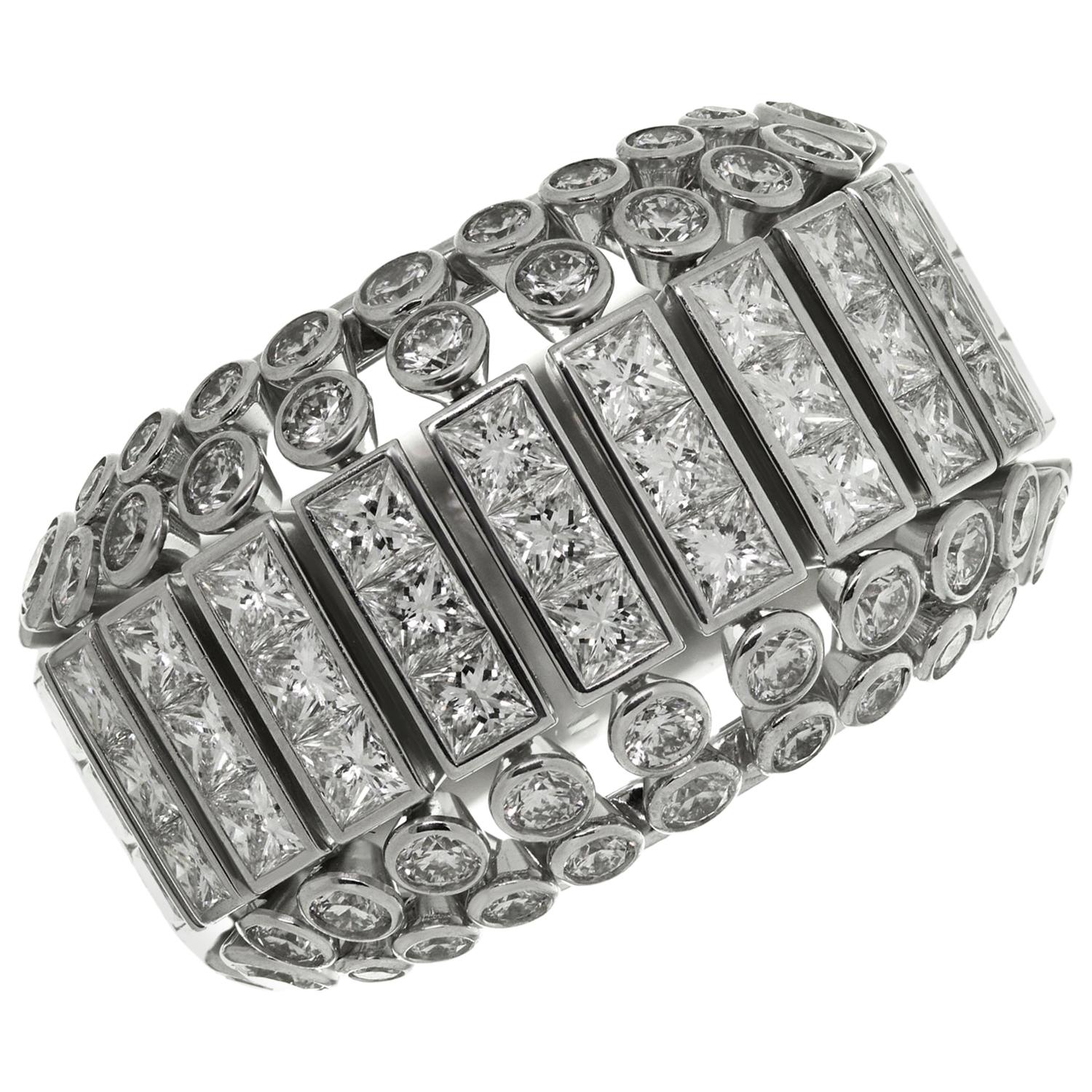 Cartier Diamond White Gold Domed Ring For Sale