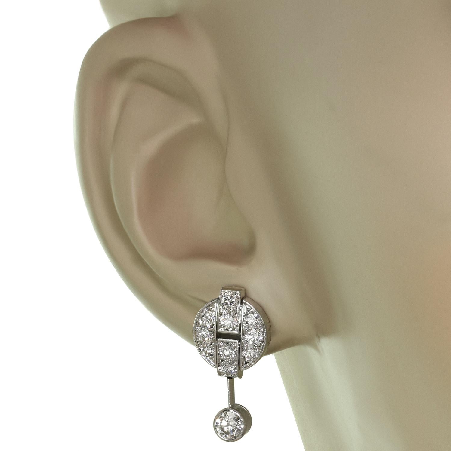 cartier diamond drop earrings