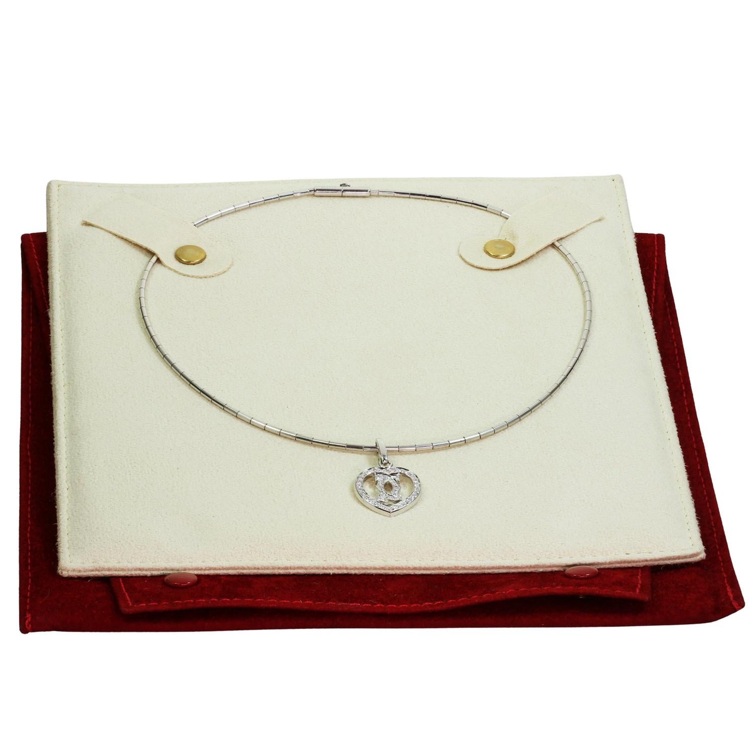 CARTIER Halskette mit Herzanhänger aus Weißgold mit Diamanten (Brillantschliff) im Angebot