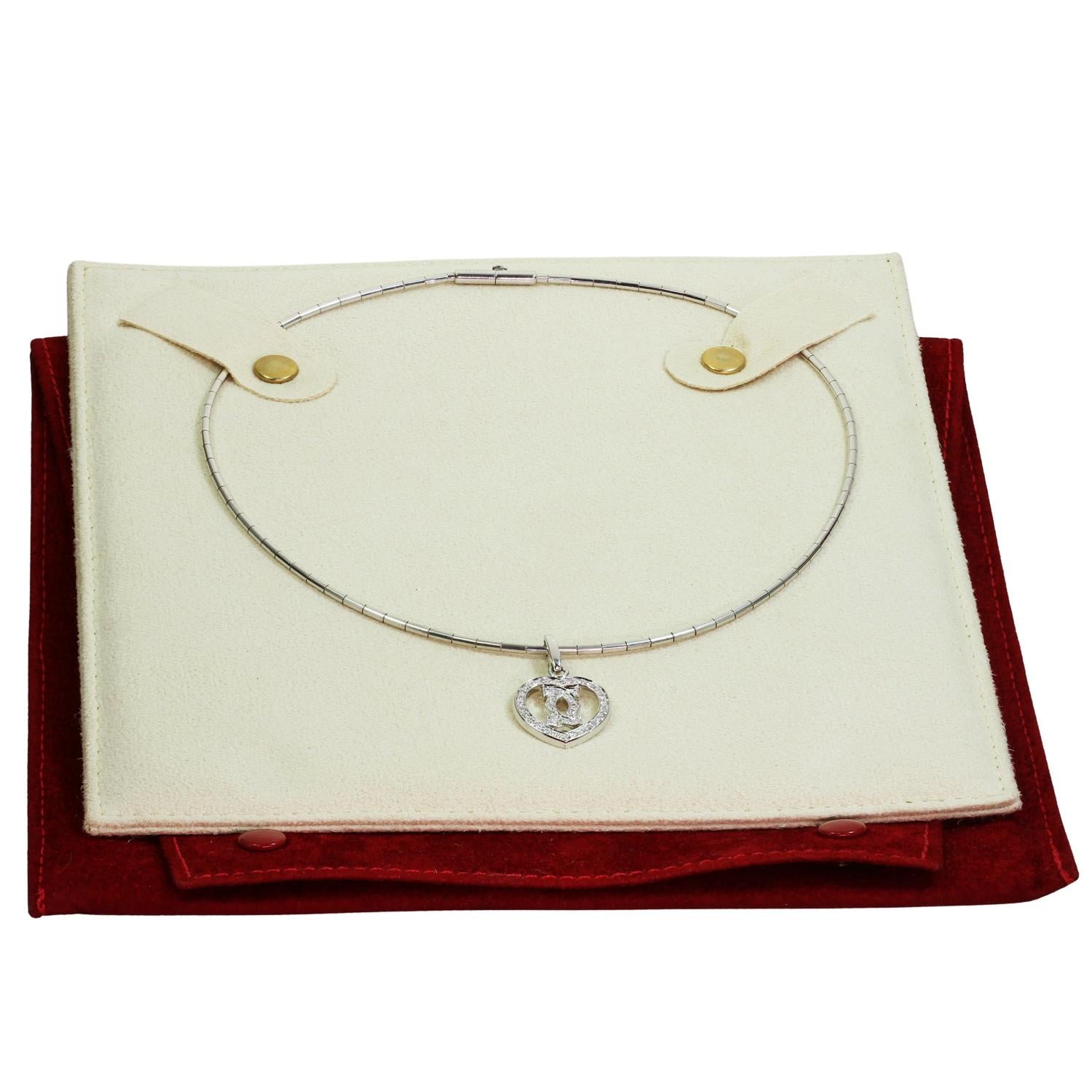 CARTIER Halskette mit Herzanhänger aus Weißgold mit Diamanten (Brillantschliff)