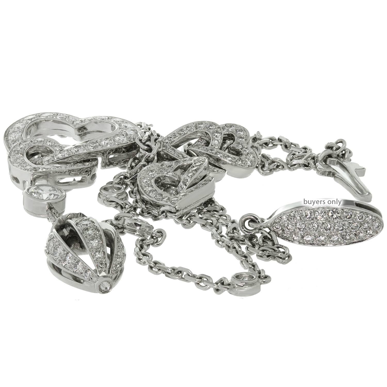 Cartier Diamond White Gold Heart Pendant Necklace 1