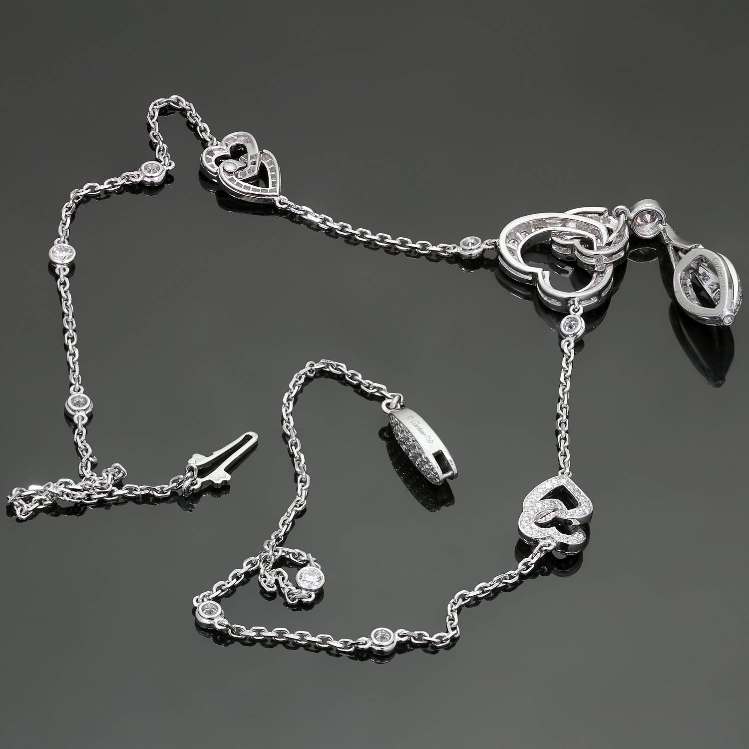 Cartier Diamond White Gold Heart Pendant Necklace 2