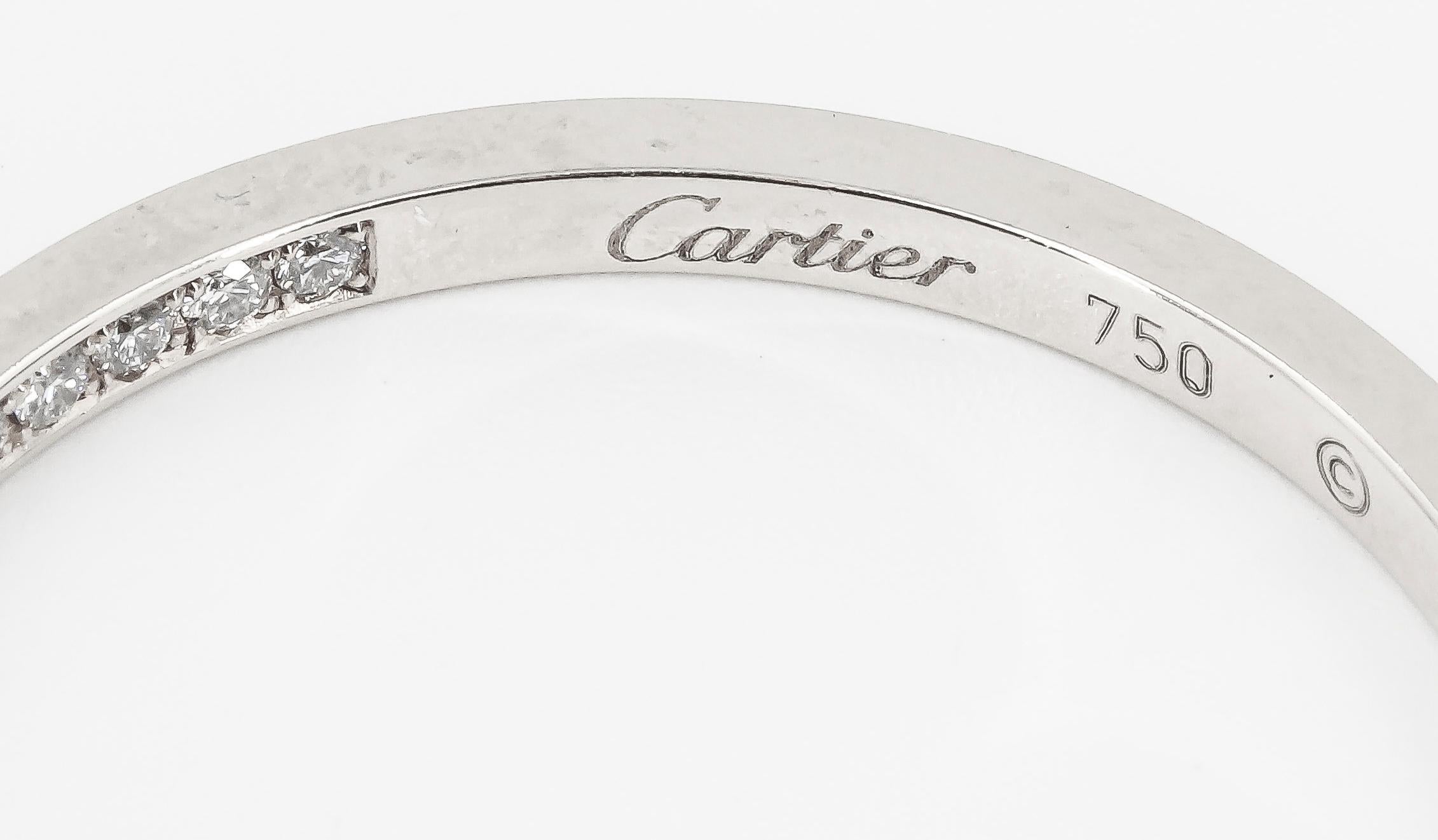 Women's Cartier Diamond White Gold Hoop Earrings