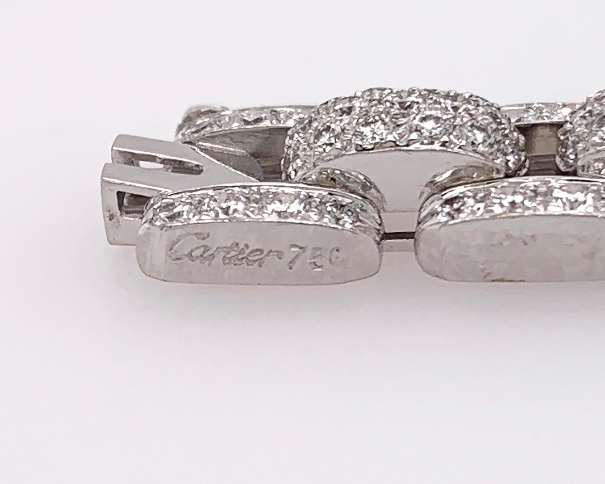 Cartier Weißgold-Gliederarmband mit Diamanten im Zustand „Hervorragend“ im Angebot in New York, NY