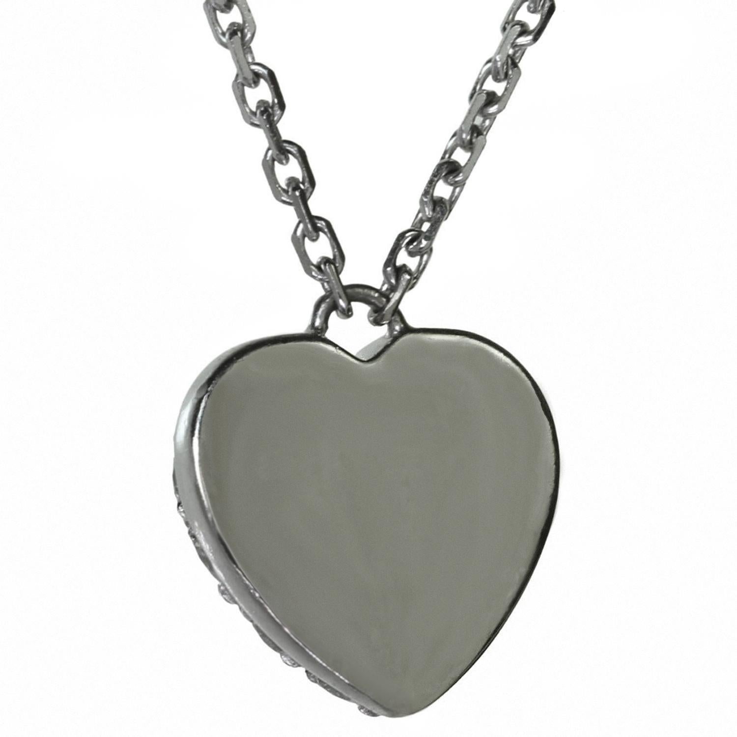 Women's Cartier Diamond White Gold Mini Heart Pendant Necklace