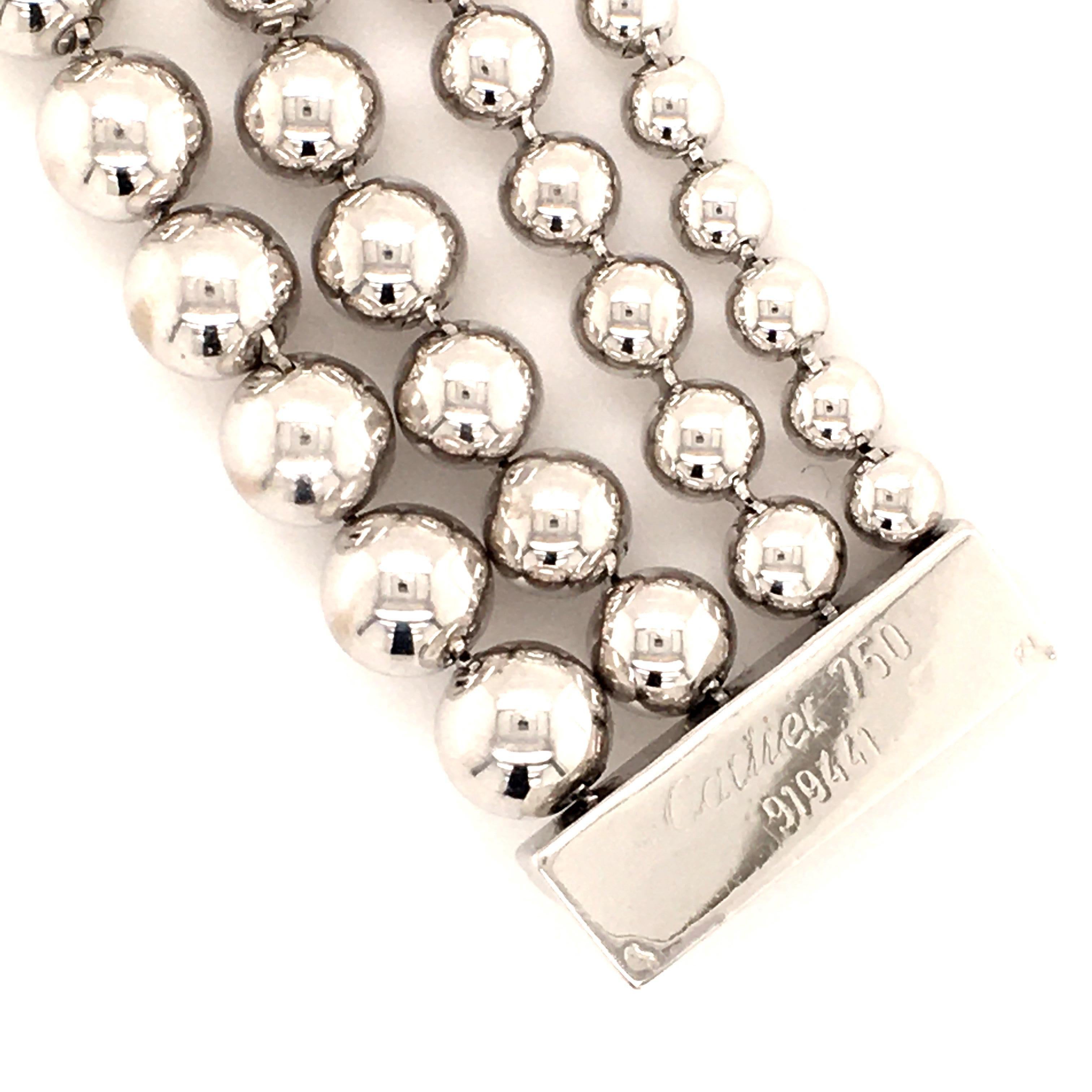 Modern Cartier Diamond White Gold Perles de Diamants Bracelet