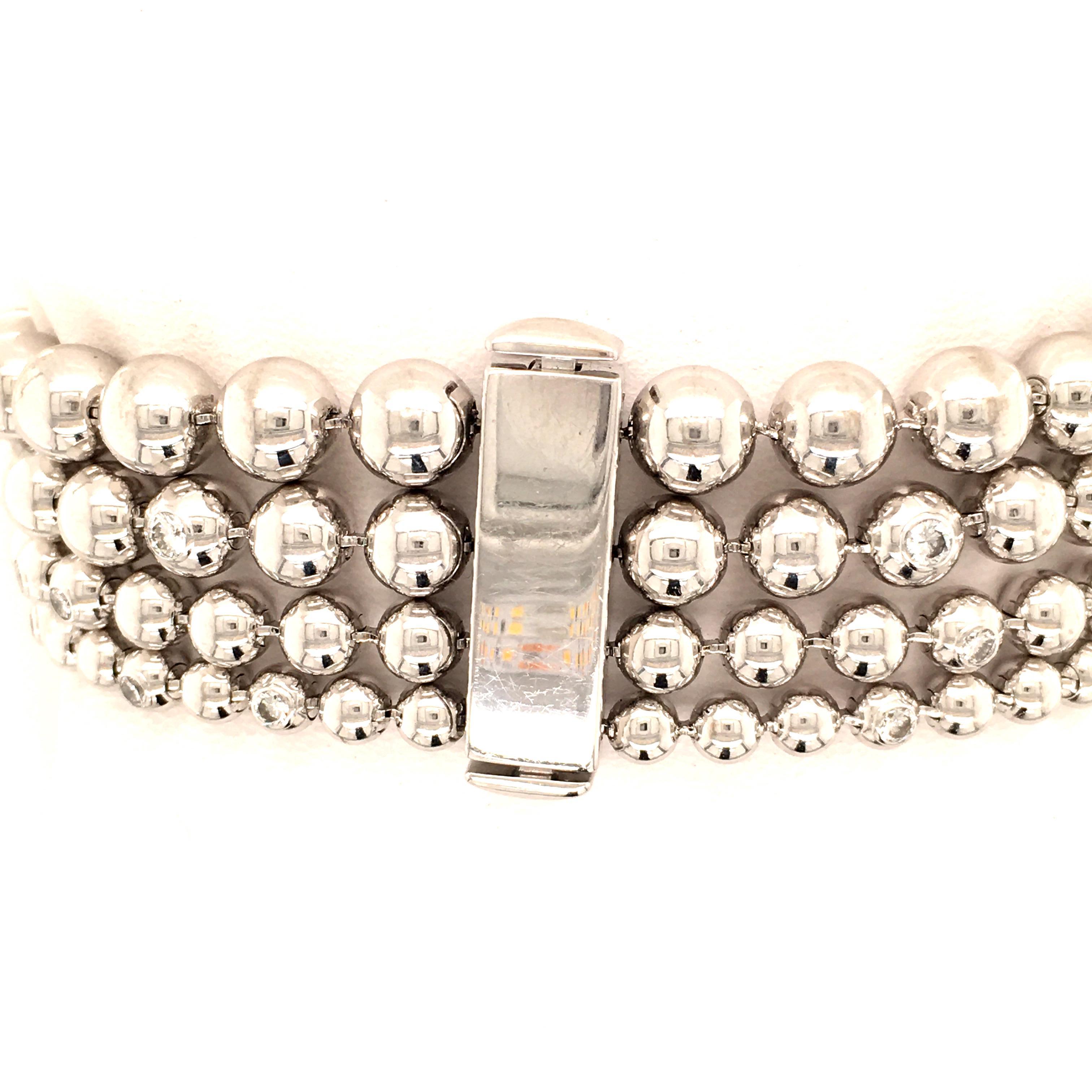 Cartier Diamond White Gold Perles de Diamants Bracelet 1