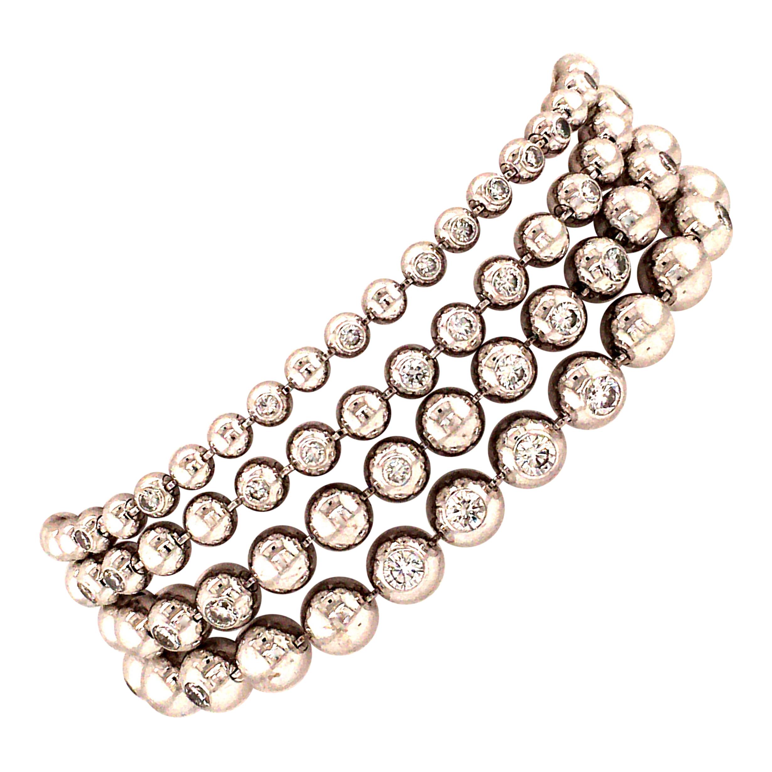 Cartier Diamond White Gold Perles de Diamants Bracelet